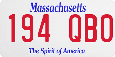 MA license plate 194QB0
