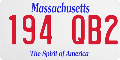 MA license plate 194QB2
