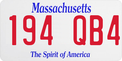 MA license plate 194QB4