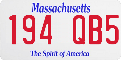 MA license plate 194QB5