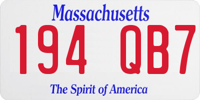 MA license plate 194QB7