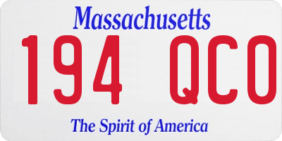 MA license plate 194QC0