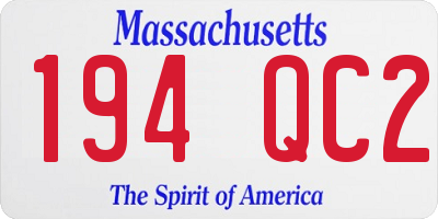 MA license plate 194QC2