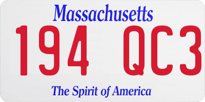 MA license plate 194QC3