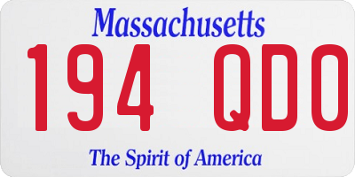 MA license plate 194QD0