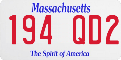MA license plate 194QD2