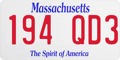MA license plate 194QD3