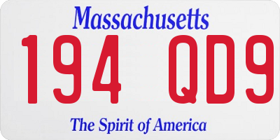 MA license plate 194QD9