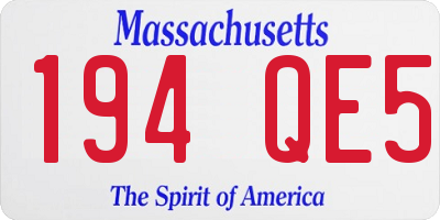 MA license plate 194QE5