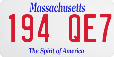 MA license plate 194QE7