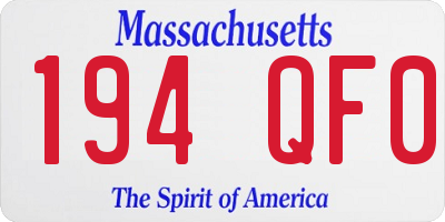 MA license plate 194QF0