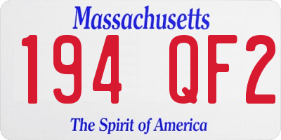MA license plate 194QF2