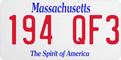 MA license plate 194QF3