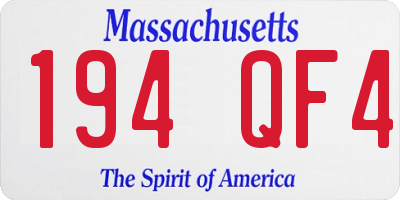 MA license plate 194QF4