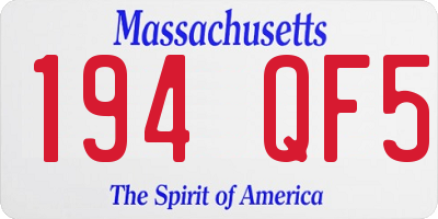 MA license plate 194QF5