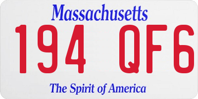 MA license plate 194QF6