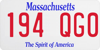 MA license plate 194QG0
