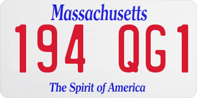 MA license plate 194QG1