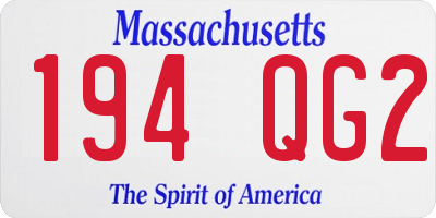 MA license plate 194QG2