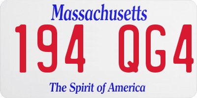 MA license plate 194QG4