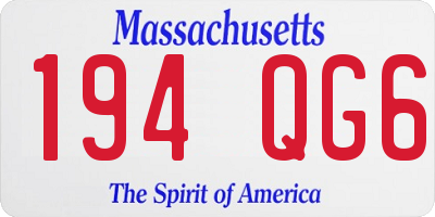 MA license plate 194QG6