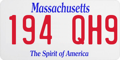 MA license plate 194QH9