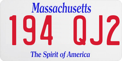 MA license plate 194QJ2