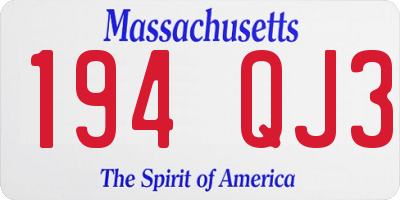 MA license plate 194QJ3