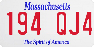 MA license plate 194QJ4