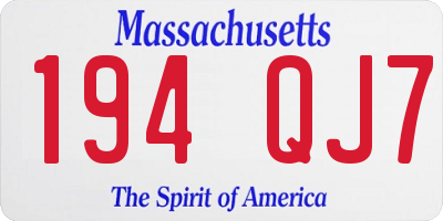 MA license plate 194QJ7
