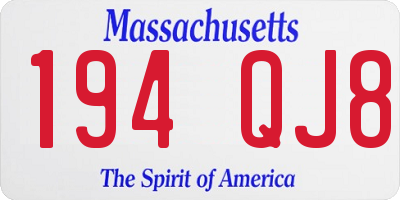 MA license plate 194QJ8