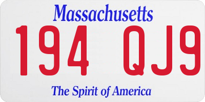 MA license plate 194QJ9