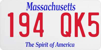 MA license plate 194QK5
