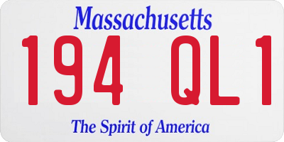 MA license plate 194QL1