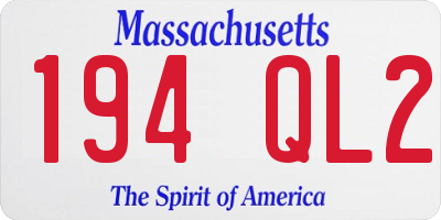 MA license plate 194QL2