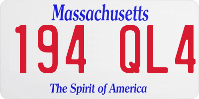 MA license plate 194QL4