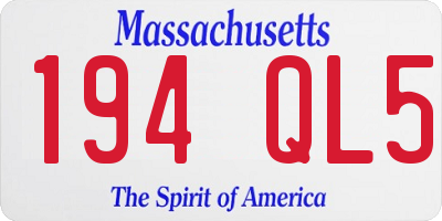 MA license plate 194QL5