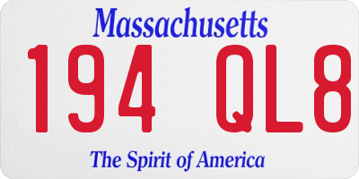 MA license plate 194QL8