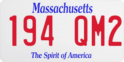 MA license plate 194QM2