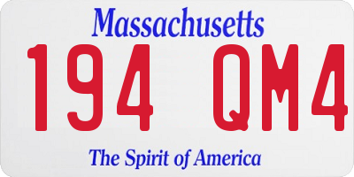 MA license plate 194QM4