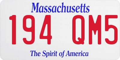 MA license plate 194QM5