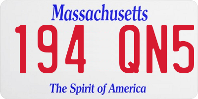 MA license plate 194QN5