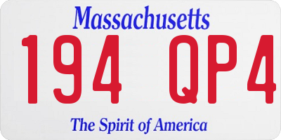MA license plate 194QP4