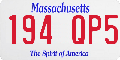 MA license plate 194QP5