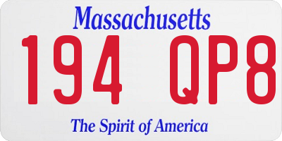 MA license plate 194QP8