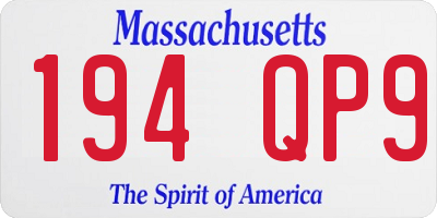 MA license plate 194QP9