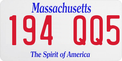 MA license plate 194QQ5
