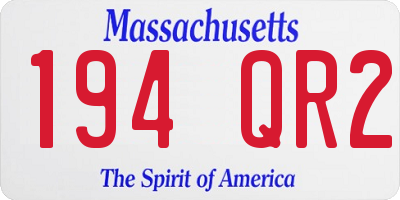 MA license plate 194QR2