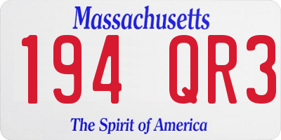 MA license plate 194QR3