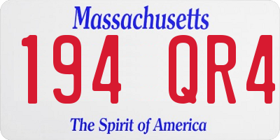 MA license plate 194QR4